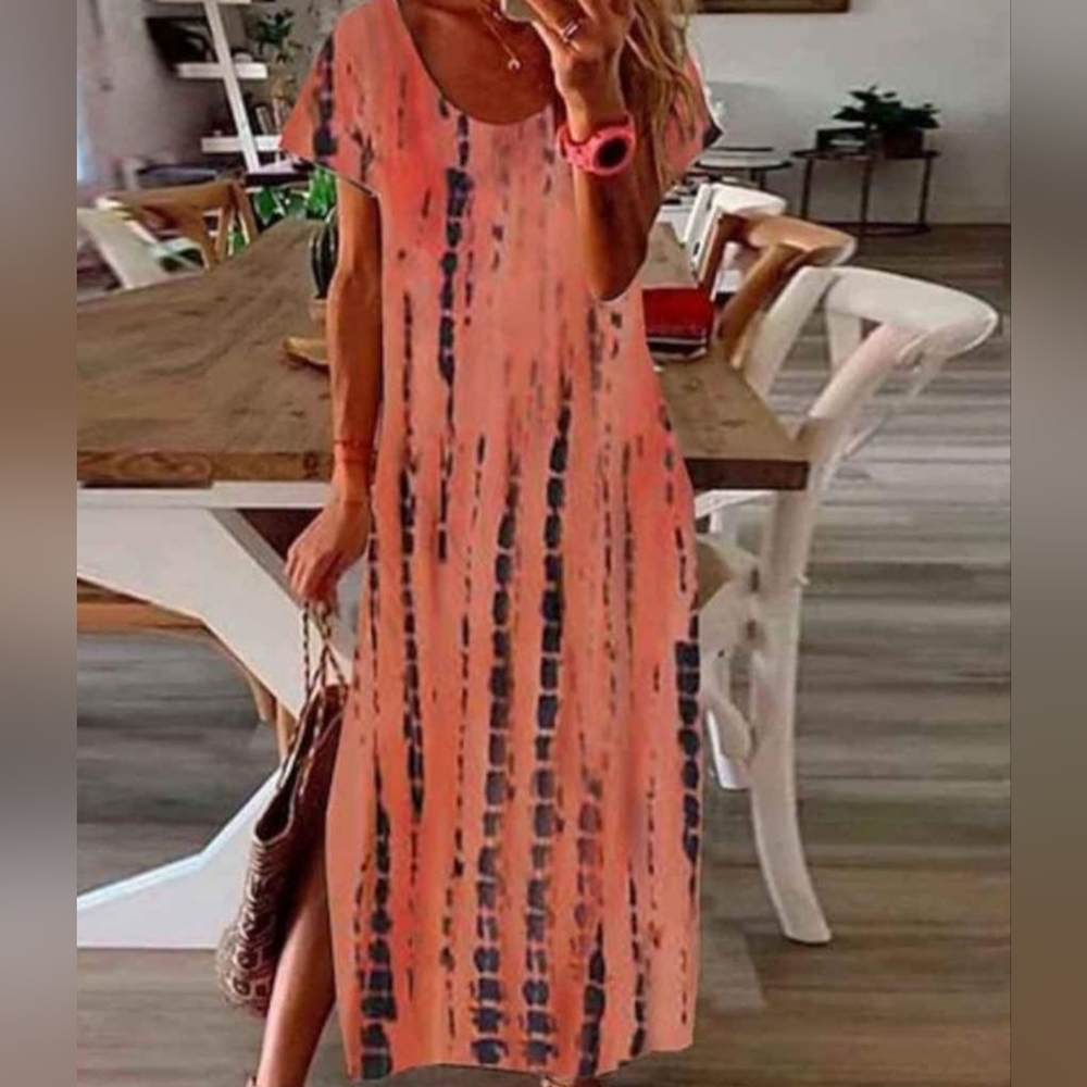 Tie Dye Maxi With Side Split New With Tags